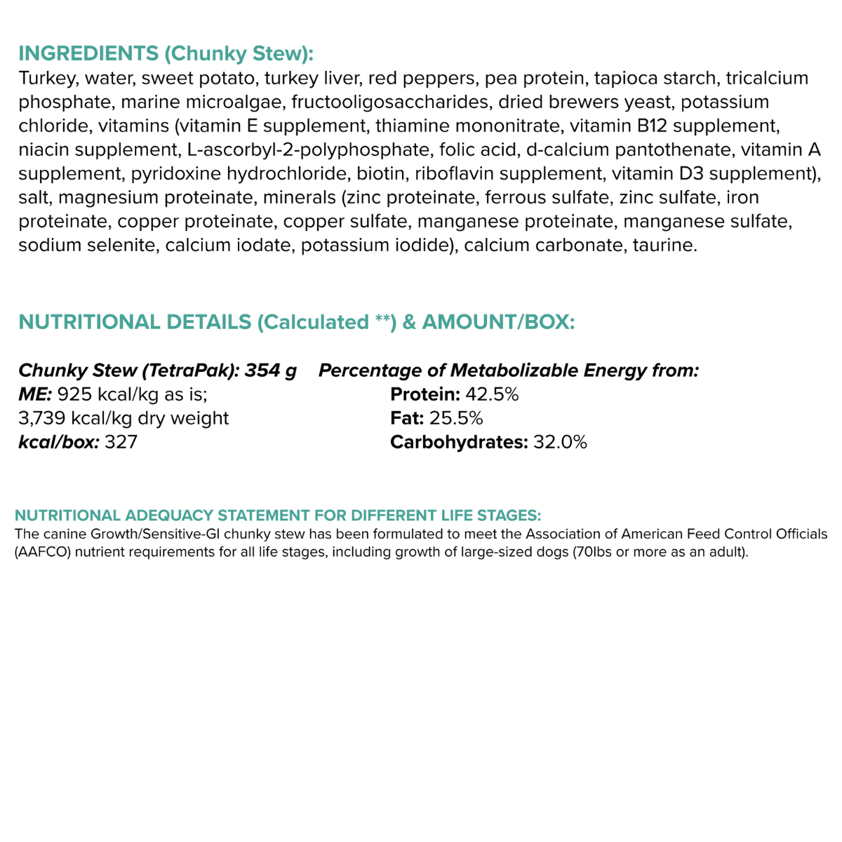 Growth/Sensitive-GI Chunky Stew Dog Food