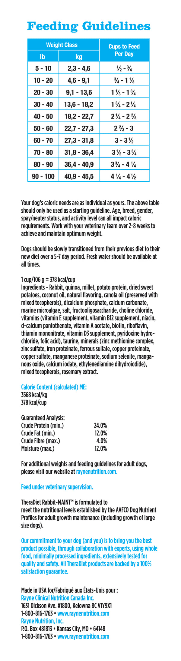 RabbitMAINT with Quinoa for Dogs Whole Food Diet for Allergies