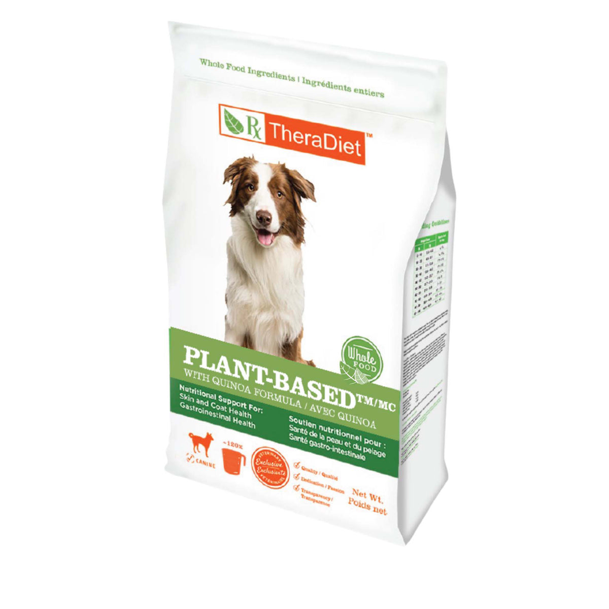 Green and white dog food outlet bag